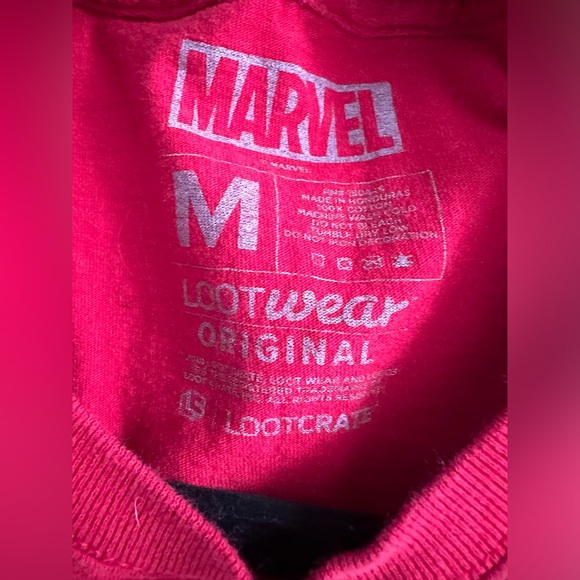 Marvel Deadpool T Shirt Mens Size M Red Taco Logo Crew Neck Loot Exclusive - Picture 5 of 8